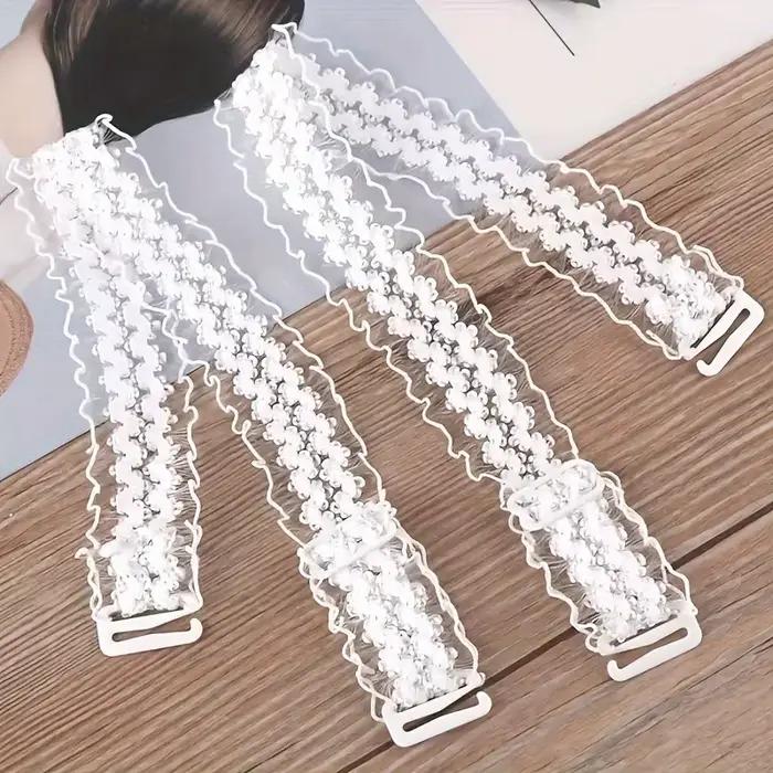 Bandeaux de lingerie en dentelle transparents et invisibles, antidérapants, pour soutien-gorge, couvre-poitrine avec dos sexy croisé et amovible