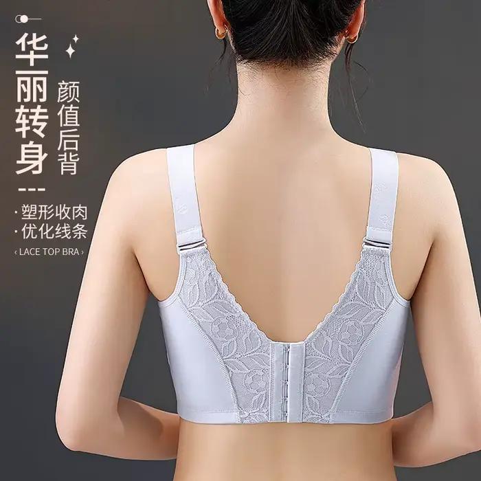 Soutien-gorge à couverture complète sans armatures pour femmes, soutien-gorge en dentelle non rembourré, soutiens-gorge en dentelle, soutien-gorge en V, coupe complète, solide, grande taille
