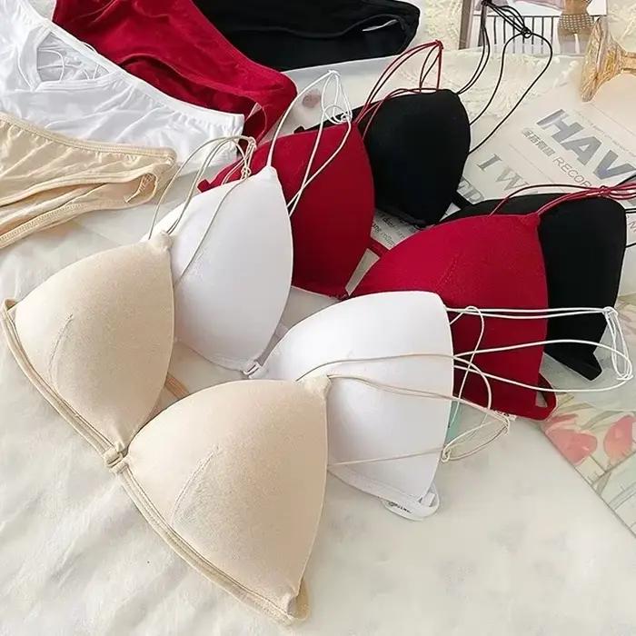 Soutien-gorge de Style français pour femmes et filles, poitrine enveloppée, sangle d'épaule réglable, Sexy, boucle unique, haut tubulaire en Satin, sous-vêtements, Lingerie