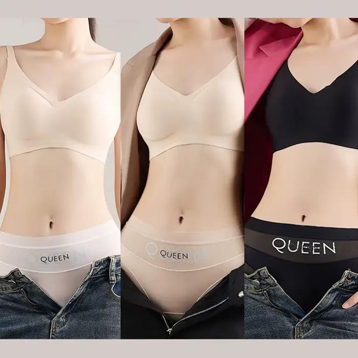 Culotte de contrôle du ventre taille haute pour femmes, sous-vêtements respirants sans couture en soie glacée, slips fins et confortables sans présentation