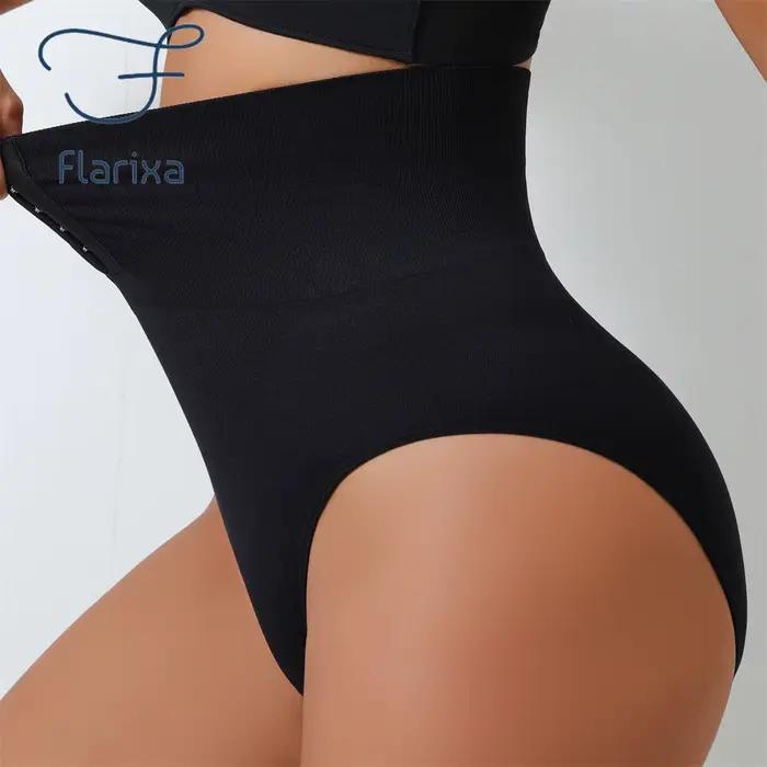 Flarixa taille haute sans couture culotte ventre plat façonnage slips femmes boutonnage ventre bout à bout pantalon sous-vêtements amincissants