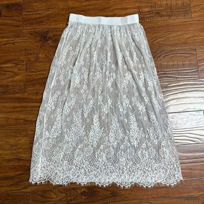Jupe longue en dentelle Regrtedarling pour femmes, silhouette élégante, dentelle délicate, ajustement parfait, occasion spéciale, été, fête, cadeau d'anniversaire