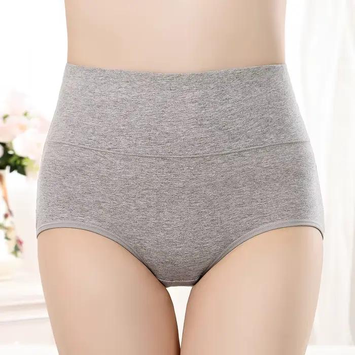 Culottes pour femmes slips de mise en forme abdominale sous-vêtements en coton grande taille taille haute sous-vêtements dames couleur unie Lingeries Sexy doux