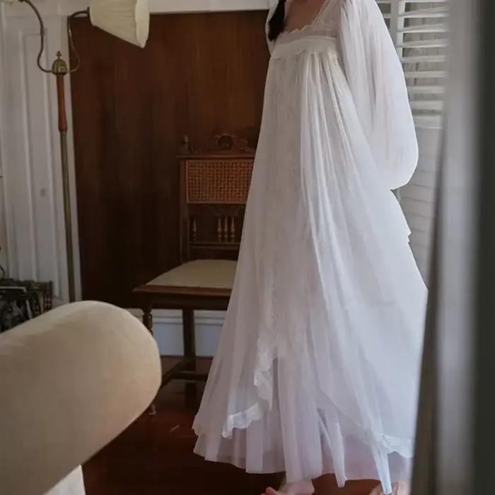 Francúzska víla dvojdielna čipka nočná košeľa Sexy ramienková