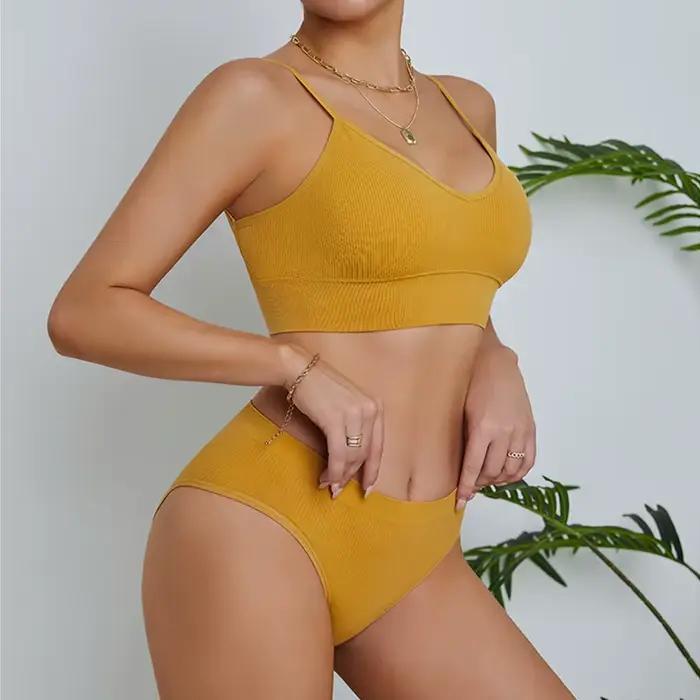 Ensemble sexy push up pour petites poitrines soutien gorge et culotte sans couture pour femmes style minimal casual y2k hot girl loungewear quotidien