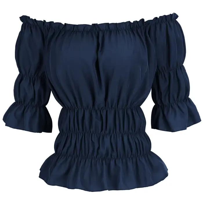 Chemisier Renaissance Médiévale pour Femme, Sexy, Off Initiated, Slim Fit, Steampunk Cosplay, Chemise 7.5 ate, Manches Courtes, Corset, Top, Taille Plus