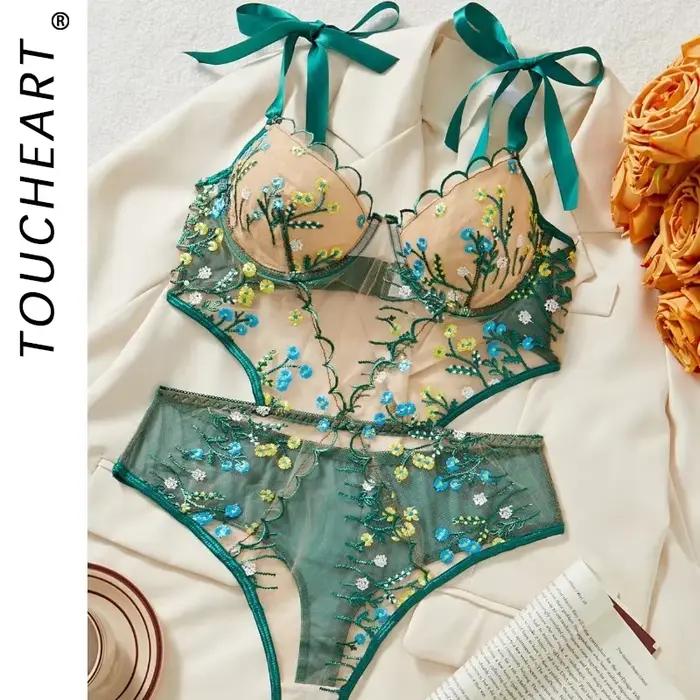 Toucheart Dámska bielizeň podprsenka a nohavičky set Sexy dámske oblečenie Súprava pre ženy