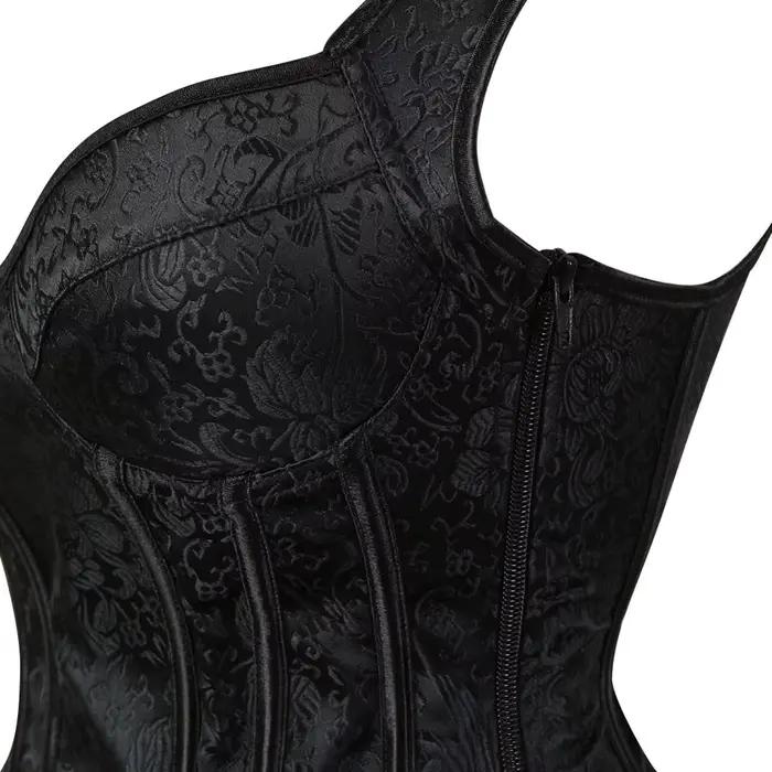 Corsets pour femmes fleur broderie Corset Vintage sangle Bustier Jacquard fermeture éclair Corsage Push Up Korsett dentelle Bustiers Costume de fête
