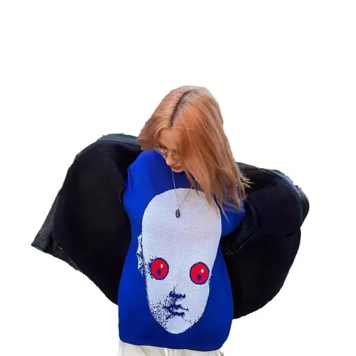 Y2K zimný sveter s grafikou Streetwear pre ženy Vintage