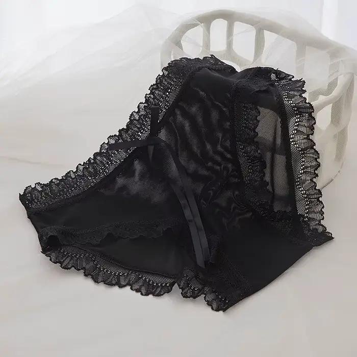 Culotte Sexy en dentelle et coton pour femmes, sous-vêtement confortable Invisible, taille moyenne, sans couture, Lingerie féminine