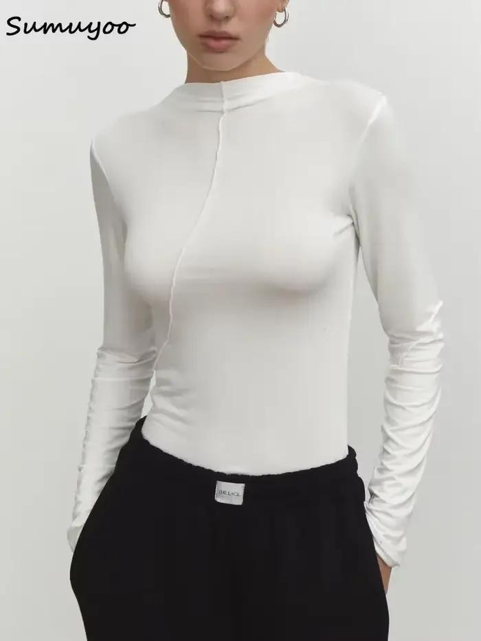 Summkoo-Dámske tričko Slim Fit s dlhým rukávom