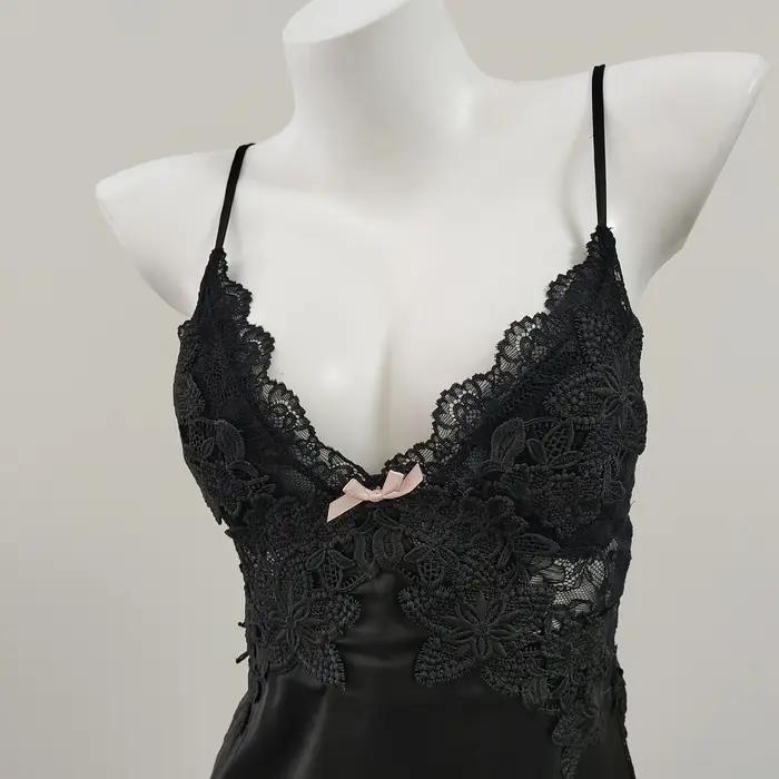 Chemise de nuit vintage pour femmes, vêtements de nuit sexy, section mince avec coussin de poitrine, chemise de nuit à bretelles dans le dos, beauté de l'injTemptation