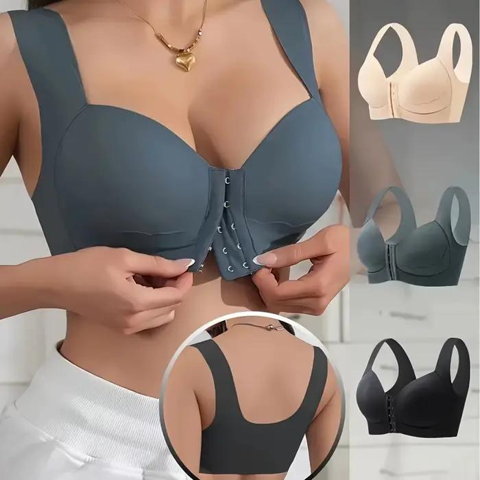 Soutien-gorge à boutons avant pour femmes, grande taille, brassière sans couture, Push-Up, sous-vêtements, Style débardeur pour mère