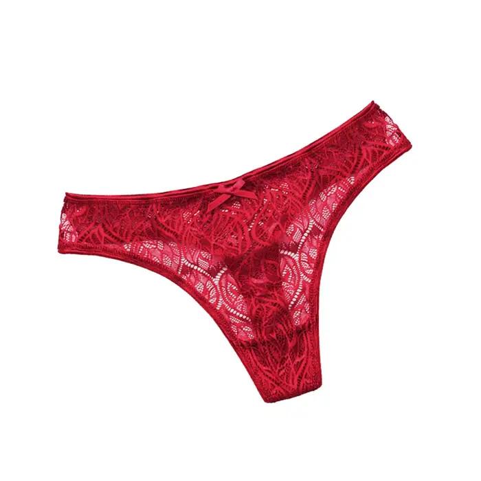 Culotte en patchwork de dentelle basse pour femme, taille string, lingerie sexy, solide, grande taille