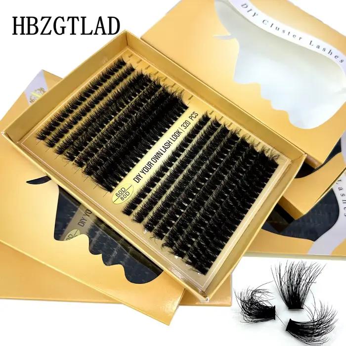 Extensions de cils HBZGTLAD en grappe thermocollées pour femmes occasions spéciales et quotidien