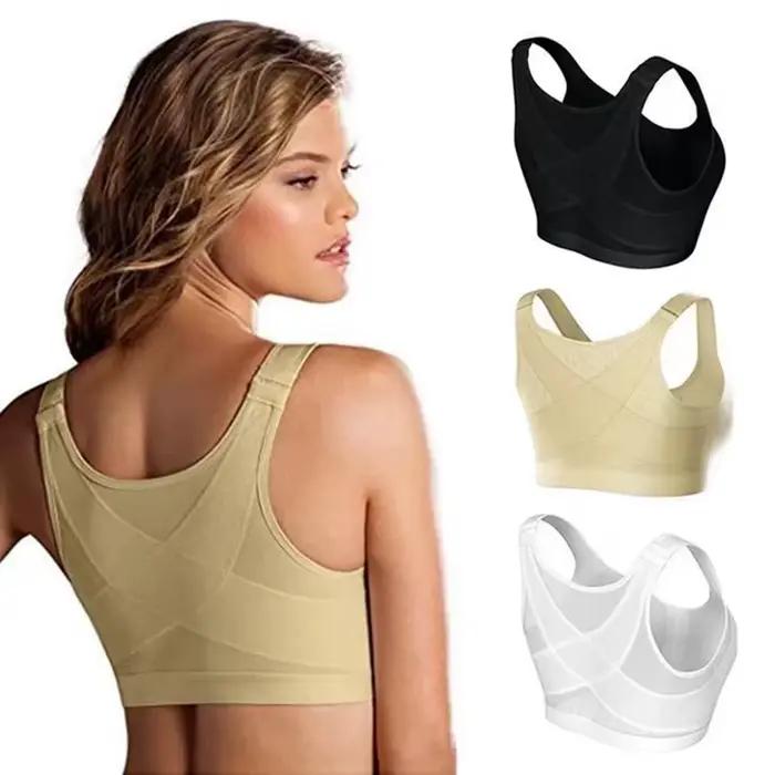 Soutien-gorge à fermeture frontale de grande taille, gilet sans fil, brassière intime, Push Up, sous-vêtements féminins, sans doublure, Lingerie