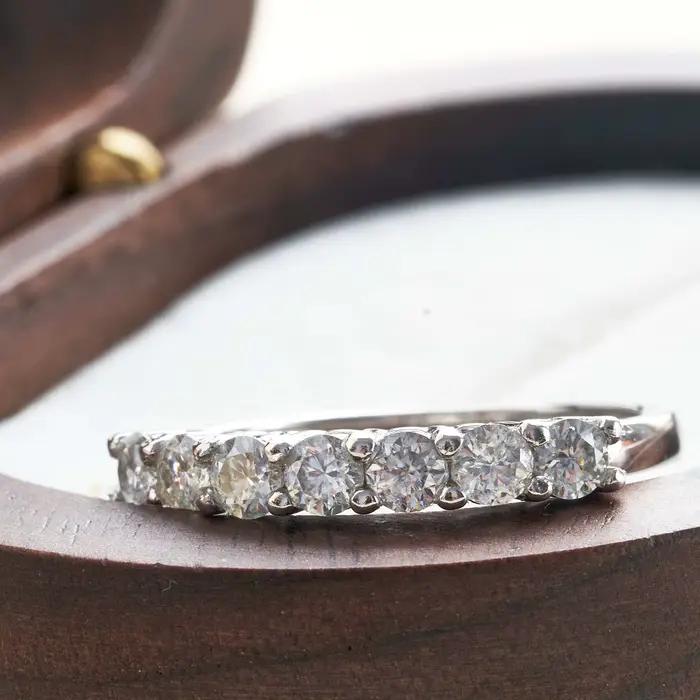 Moissanitový prsteň okrúhly Sterling striebro 0.7CT D farba VVS1 EX