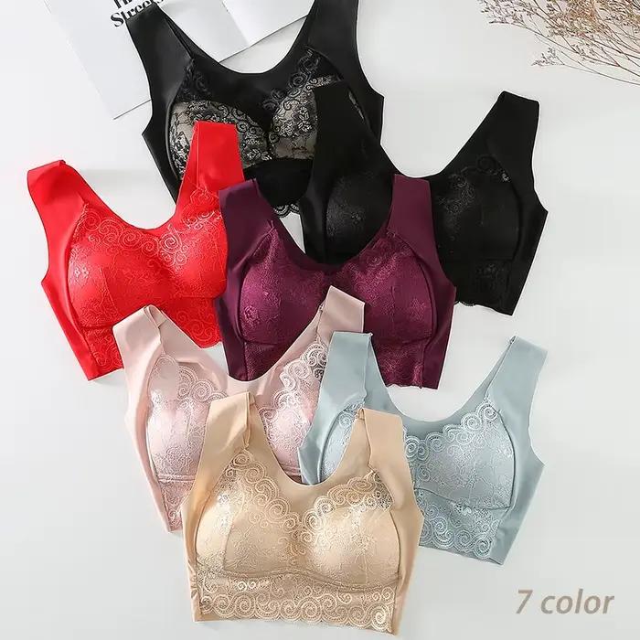 Soutiens-gorge pour femmes sous-vêtements grande taille soutien-gorge M-5XL sans fil brassière été sans fil Bralette Push Up Sexy dentelle soutien-gorge avec rembourrage