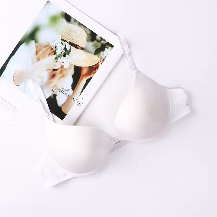 2025 nový módny jednofarebný push-up podprsenka A-B košíček predný gombík ženy Sexy Jednoduchá Lingerie spodná bielizeň