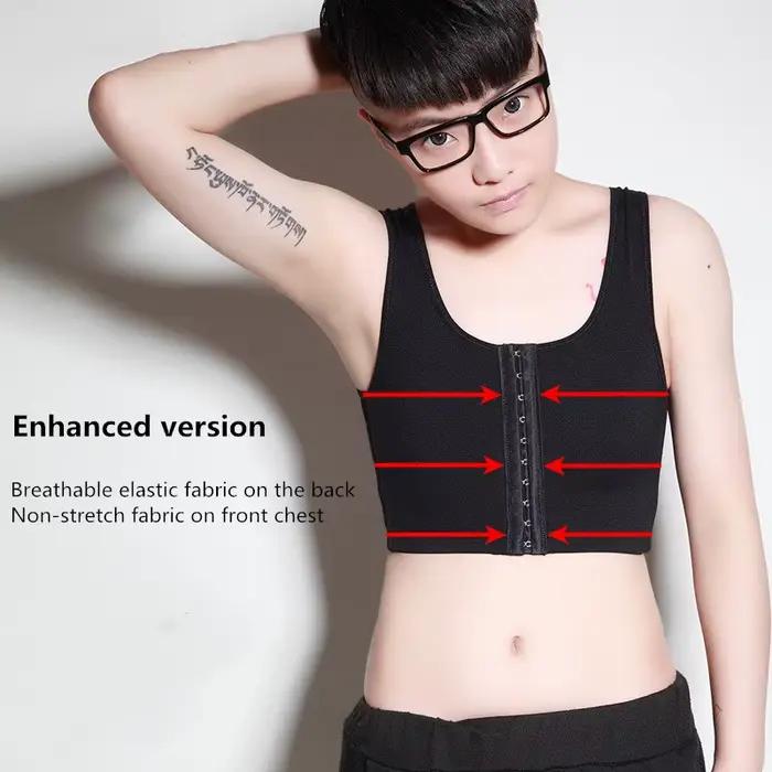 Corset avec fermeture éclair sur la poitrine, maillot de corps court, bouton avant, laçage de poitrine, lesbienne, mince, aplatir, femme, Y