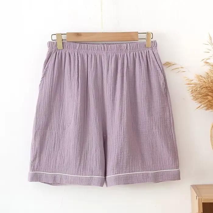 Pantalon de pyjama en pansement de coton pur pour femmes, vêtements de nuit d'été, shorts pour femmes, vêtements de nuit pour femmes, pantalons pour la maison, nouveau