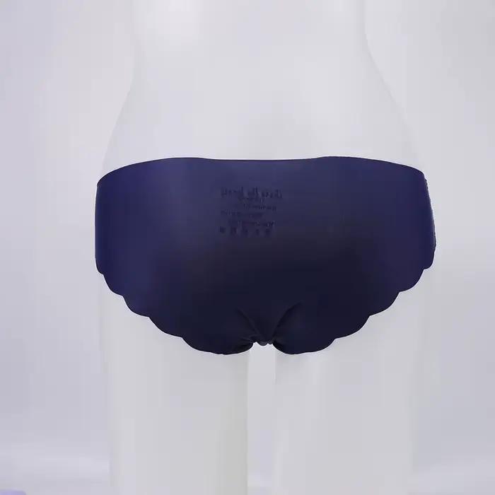 Femmes culottes Sexy volants couleur unie sous-vêtements glace-soie taille basse culotte femme sans couture slips Ultra-mince Lingerie pour dames