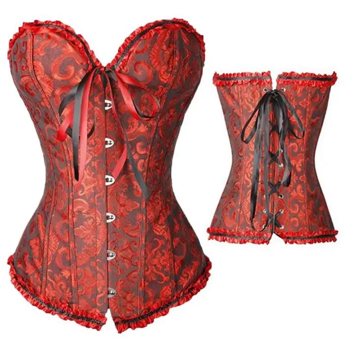 Bustier sexy en polyester avec dentelle et motifs floraux pour femmes, idéal pour mariage, soirée romantique, fête et photo