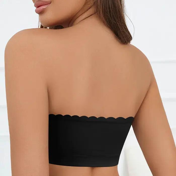 Sous-vêtements Bandeau pour femmes, haut tubulaire extensible, soutien-gorge Bandeau sans bretelles, soutien-gorge extensible en Silicone, non rembourré, топ sashртив ums ж miscedhe