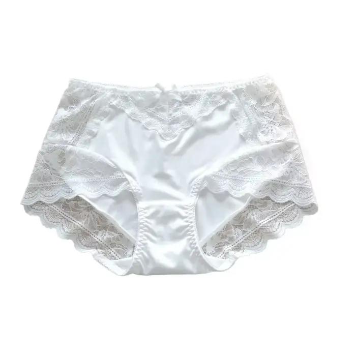 Culottes Femme S918 en Soie Lactée et Dentelle, Grande Élasticité, Confortables, Respirantes, Grande Taille, Multicolores, Coupe Courte, Conçues pour un Port Prolongé
