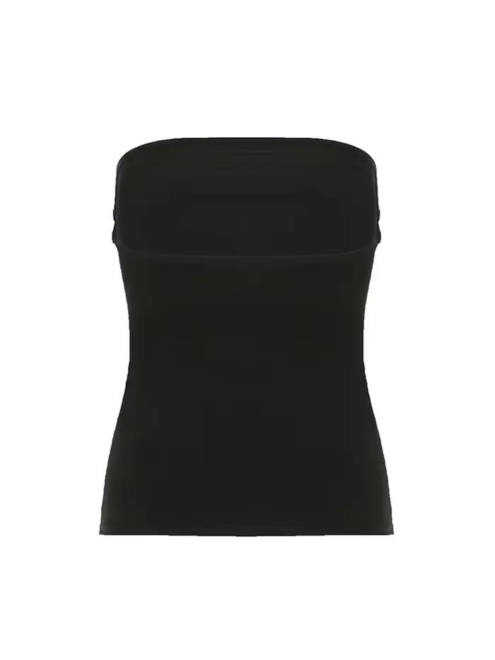 Čierny tubový top s gotickou potlačou pre ženy