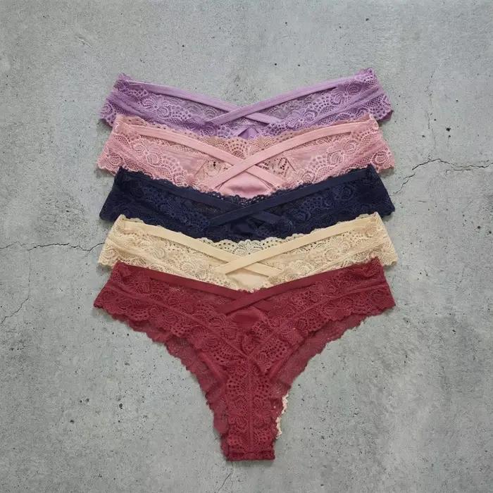 Lingerie féminine : Culottes et strings en dentelle, taille basse, sans couture, respirants, ajourés, cadeaux