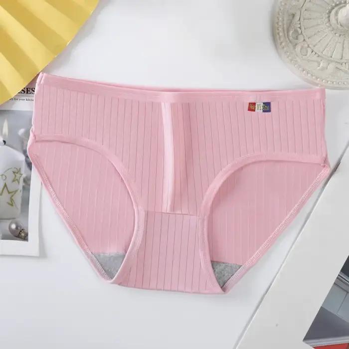 Taille moyenne ceinture élastique coton culottes femmes slips sous-vêtements filles culottes coton entrejambe femme Lingerie