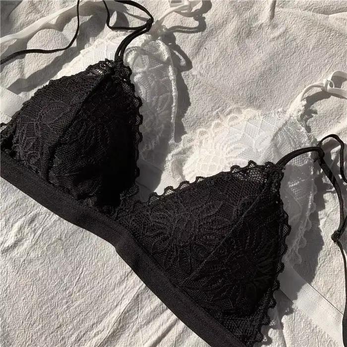 Soutien-gorge sexy en dentelle française sans armatures pour femmes, coupe triangle, élégant et confortable pour toutes les occasions