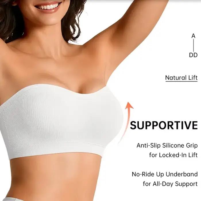 Soutiens-gorge sans bretelles pour femmes, soutiens-gorge bandeau rembourrés push-up, soutiens-gorge sans fil antidérapants et de soutien, soutiens-gorge tube confortables et sans coutures