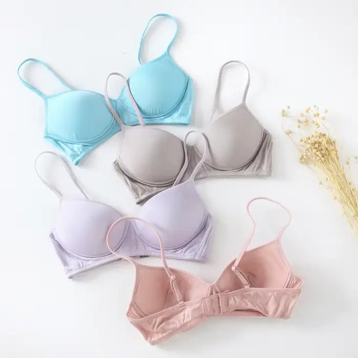 InjBra-Soutien-gorge sans armatures pour femmes, 3/4 solide, fin, confortable, bretelles ajustées, 2023