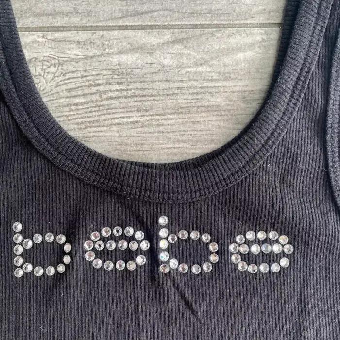 Vintage bezrukávové tielko s potlačou písmen