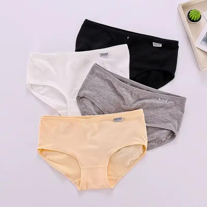 Dámske bavlnené nohavičky pohodlné jednoduché pevné cukríkové farby jemné na pokožku L-XXL slipy