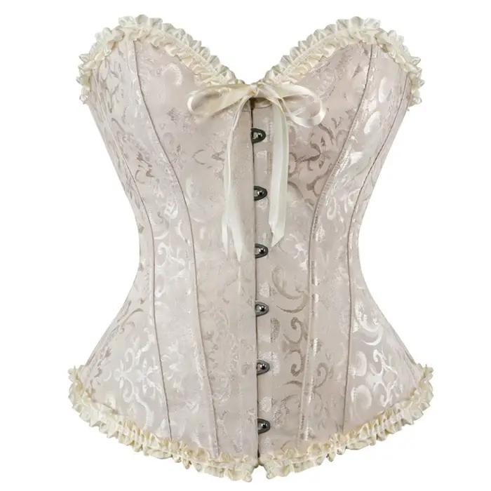 Bustier sexy en polyester avec dentelle et motifs floraux pour femmes, idéal pour mariage, soirée romantique, fête et photo