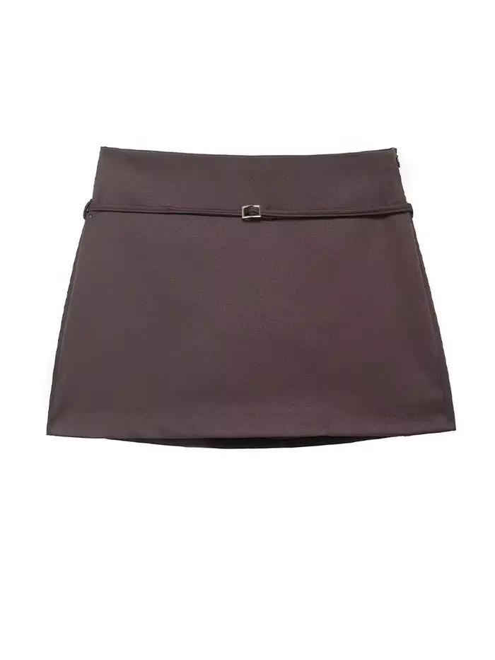 Culottes courtes pour femme, mode printemps, polyvalentes, simples, solides, avec ceinture décorative, confortables, poches, fermeture éclair latérale