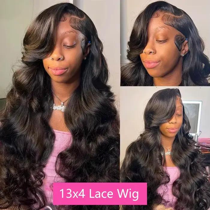 HD priehľadná čipková predná parochňa 13x4 13x6 Body Wave predholená