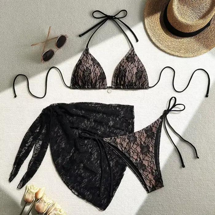 Dámske čipkové bikiny, dvojdielny set