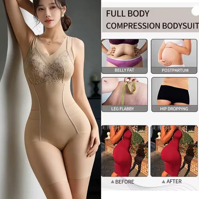 Body gainant intégral sans couture pour femme, amincissant, avec ouverture aux hanches, effet ventre plat et réducteur de volume