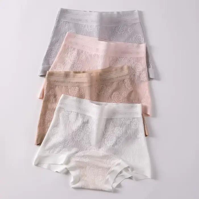 Culottes Jacquard pour femmes, respirantes, sexy, douces, boxers taille haute, confortables, légères, sous-vêtements en dentelle, lingerie intime