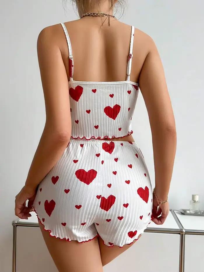 2-dielny set pre ženy pyžamo šortky kostým domáce oblečenie tlačené spodné prádlo Pijama Sexy Lingerie tielka nočná