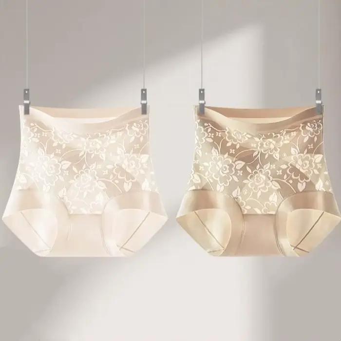 Culotte gainante post-partum Jacquard à motif floral, taille haute, sans couture, amincissante, contrôle du ventre