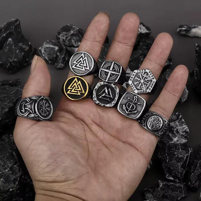 Nórsky vikingský prsteň z nehrdzavejúcej ocele