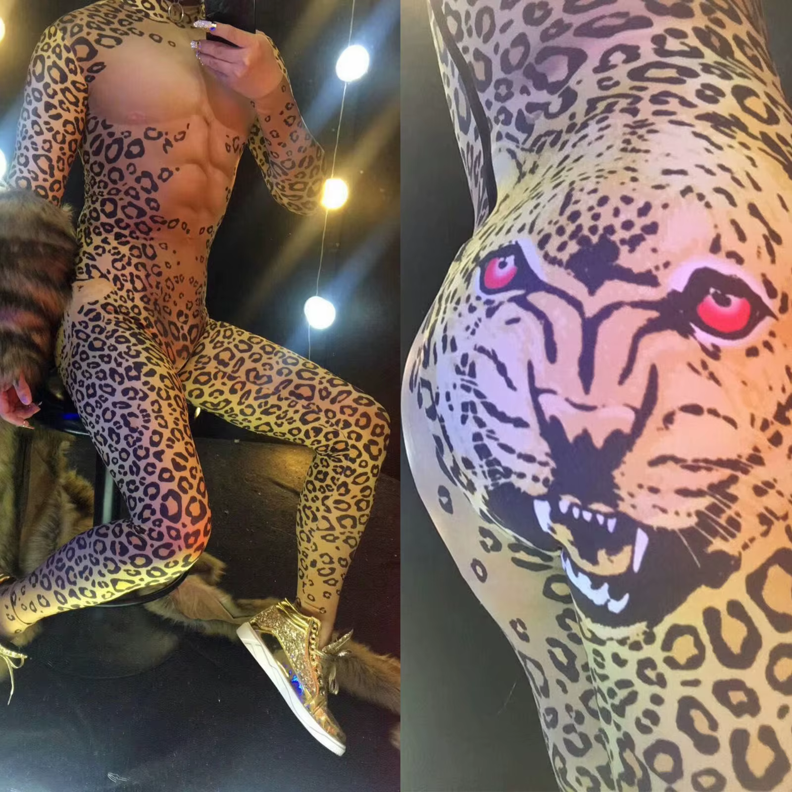 Combinaison sexy à imprimé serpent pour femmes, tenue de pole légiti, une pièce, pour défilés, araig